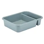 image of Cambro 1621CBP180 Cambox® 2-Compartment Bus Box, 15-5/8" x 20-1/2" x 4-7/8", Hi-Gloss Light Gray Plastic