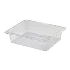 image of Cambro 23CLRCW135 Clear PC Colander, 10-7/16" x 12-3/4" x 3" Deep, Fits 1/2‑Size Food Pans, NSF