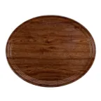 image of Cambro 2500304 Camtray Oval Tray, 19‑1/4" x 24" Fiberglass, Country Oak, NSF, Dishwasher Safe