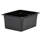 image of Cambro 26CW110 Food Pan – 1/2 Size, 9.4 Qt, 6" Deep, Black Polycarbonate, NSF