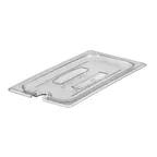 image of Cambro 30CWCHN135 Clear PC Food Pan Cover – 1/3‑Size, Handled with Spoon‑Notch Slot, NSF