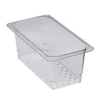 image of Cambro 35CLRCW135 Colander - 1/3 Size Clear Polycarbonate, 6-15/16" x 12-3/4" x 5" Deep, NSF