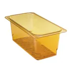 image of Cambro 35CLRHP150 H‑Pan Colander, 5", 1/3‑Size Food Pan, Amber Plastic, NSF, 40°F‑300°F