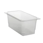 image of Cambro 35CLRPP190 Pan Colander, 1/3 Size, 6-15/16" x 12-3/4" x 5" Deep, Clear Plastic, NSF