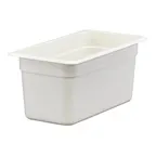 image of Cambro 36CW148 - Camwear 1/3 Size 5.6 Qt Polycarbonate Food Pan, 6" Deep, White, NSF