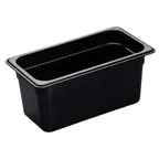 image of Cambro 36HP110 H‑Pan Food Pan, 1/3 Size 6″ Deep Black Plastic, Non‑Stick Surface, NSF
