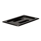 image of Cambro 40CWCH110 Food Pan Cover - 1/4-Size Handled Lid, Black Polycarbonate, NSF