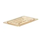 image of Cambro 40HPCH150 1/4‑Size Plastic Pan Cover, Amber Handled Lid, -40°F to 300°F, NSF
