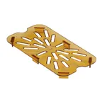 image of Cambro 40HPD150 H‑Pan Drain Shelf, 1/4‑Size Amber Poly Pan, -40°F to 300°F, NSF
