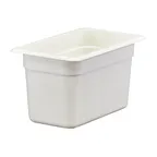 image of Cambro 46CW148 Food Pan, 3.9 Qt 1/4 Size, 6" Deep Polycarbonate White, NSF