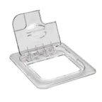 image of Cambro 60CWLN135 FlipLid Food Pan Cover – 1/6 Size Clear PC Lid, Spoon‑Notched, NSF