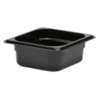 image of Cambro 62CW110 Food Pan – 1/6 Size, 1.1 Qt, 2.5" Deep, Black Polycarbonate, NSF