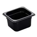 image of Cambro 64HP110 H-Pan 1/6 Size, 4" Deep, Black Plastic Nonstick, -40°F to 375°F, NSF