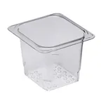 image of Cambro 65CLRCW135 Colander – 6-3/8" x 6-15/16" x 5", Clear Polycarbonate, 1/6 Size Pan Fit