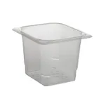 image of Cambro 65CLRPP190 1/6 Size Clear Plastic Colander – 6-3/8" x 6-15/16" x 5" Deep, NSF