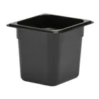 image of Cambro 66CW110 Food Pan – 2.4 Qt (1/6 Size), 6" Deep Polycarbonate Black, NSF