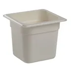image of Cambro 66CW148 - Food Pan, 2.4 Qt 1/6 Size, 6" Deep Polycarbonate, White, NSF