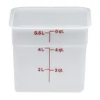 image of Cambro 6SFSP148 CamSquare - 6 Qt, 8-3/8" L x 8-3/8" W x 7-1/4" H, White PE, Container Only