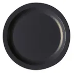 image of Cambro 725CWNR110 Plate – 7.25" Diameter, Narrow Rim, Black Polycarbonate, Glossy, NSF, Made in USA