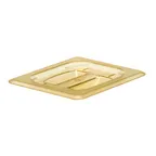 image of Cambro 80HPCH150 H‑Pan High‑Heat Pan Lid, 1/8 Amber Handled Cover, NSF, -40°F to 300°F