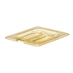image of Cambro 80HPCHN150 H‑Pan Cover – 1/8 Amber Lid Handle, Spoon‑Notched, -40°F to 300°F, NSF