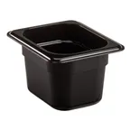 image of Cambro 84CW110 Food Pan - 1/8 Size, 1.1 Qt, 4" Deep Polycarbonate Black, NSF