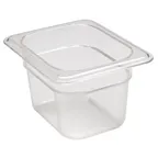 image of Cambro 84CW135 Food Pan – 1/8 Size, 1.1 Qt, 4" Deep, Clear PC, NSF