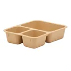 image of Cambro 853FCP161 - 3‑Comp Tray, 8.56" L x 6.25" W x 1.88" D, Tan Co‑Polymer, Dishwasher Safe