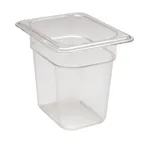 image of Cambro 86CW135 Food Pan – 1/8 Size, 1.5 Qt, 6" Deep, Clear Polycarbonate, NSF
