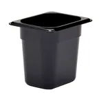 image of Cambro 86HP110 H‑Pan Pan, 1/8 Size, 6″ Deep, Black Plastic, Non‑Stick, ‑40°F–375°F, NSF