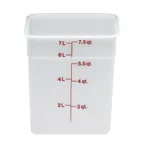 image of Cambro 8SFSP148 8‑Quart Square Food Container, 8‑3/8", White Polyethylene, NSF