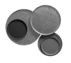 image of Cambro 900107 Round 9" Fiberglass Tray, Pearl Gray, NSF, Dishwasher Safe