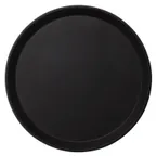 image of Cambro 900CT110 - 9" Round Non‑Slip Serving Tray, Black Satin Fiberglass, Dishwasher‑Safe, NSF Certified, Made in USA