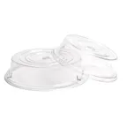 image of Cambro 900CWNH152 Clear Stackable Plate Cover – 9‑1/8"×2‑3/4", No Vent, Dishwasher Safe, 210°F, USA