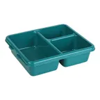 image of Cambro 9113CW414 - 3‑Compartment Teal Meal Tray, 9" x 11" x 2‑11/16", Dishwasher Safe, NSF