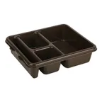 image of Cambro 9114CP167 - 4-Comp Tray 8-15/16" x 10-3/4" x 2-5/8" Brown Co-Polymer Dishwasher Safe