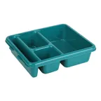 image of Cambro 9114CP414 4‑Compartment Tray 8‑15/16" x 10‑3/4" x 2‑5/8" TealCoPolymer Plastic
