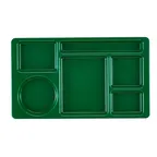 image of Cambro 915CW119 6-Comp Rectangular Tray, 8-3/4" x 15" Green Polycarbonate, Dishwasher Safe, NSF