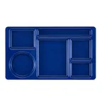 image of Cambro 915CW186 - 6-Compartment Tray, 8-3/4" x 15" Navy Blue Polycarbonate, Dishwasher Safe, NSF