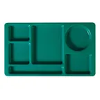 image of Cambro 915CW414 6-Compartment Tray, 8-3/4" x 15" Teal Polycarbonate, NSF‑Certified, Dishwasher Safe