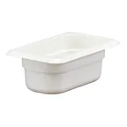 image of Cambro 92CW148 Food Pan – 1/9 Size, .6 Qt, 2½" Deep, White Polycarbonate, NSF