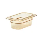 image of Cambro 92HP150 H‑Pan – 1/9 Size, 2½″ Deep Amber Plastic, Non‑Stick, -40°F to 375°F, NSF