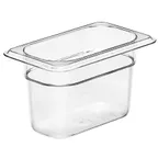 image of Cambro 94CW135 - Clear Polycarbonate Food Pan, 1/9 Size, .9 Quart, 4" Deep, NSF