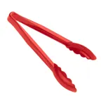 image of Cambro 9TGS404 Plastic Serving Tongs, 9" Red Scallop, Heat‑Resist -40°F to 212°F, NSF