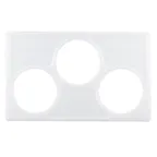image of Cambro CPH3148 Crock Holder – 12-7/8" x 20-7/8", White Plastic, NSF, 3 Cutouts, 1.5 & 2.7 Qt Crocks