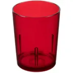 image of Cambro D14156 Del Mar Tumbler, 14 oz Ruby Red, 3-1/4"×4-3/16" Crackled SAN Plastic, Rolled Rim