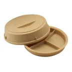 image of Cambro HK93CW133 Base & Cover, 9½‑Inch 3‑Compartment Beige Polycarbonate, NSF, Made in USA