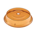 image of Cambro MDCPC9CW153 Amber Poly Plate Cover, Low‑Prof, 9‑1/8" Dia, 2" H, Fits 210°F Carts – Made in USA
