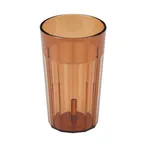image of Cambro NT10153 - 10 oz Amber Fluted SAN Plastic Tumbler, Dishwasher Safe, Made in USA