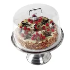 image of Cambro RD1200CW135 - Clear Polycarbonate Cake Cover, 12" Dia x 8¼" H, Chrome Handles